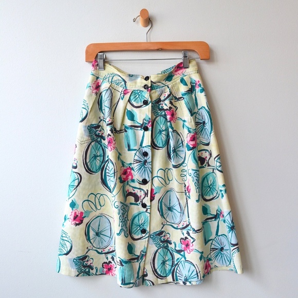 Vintage 1940s Bicycle Day Skirt - Picture 2 of 8